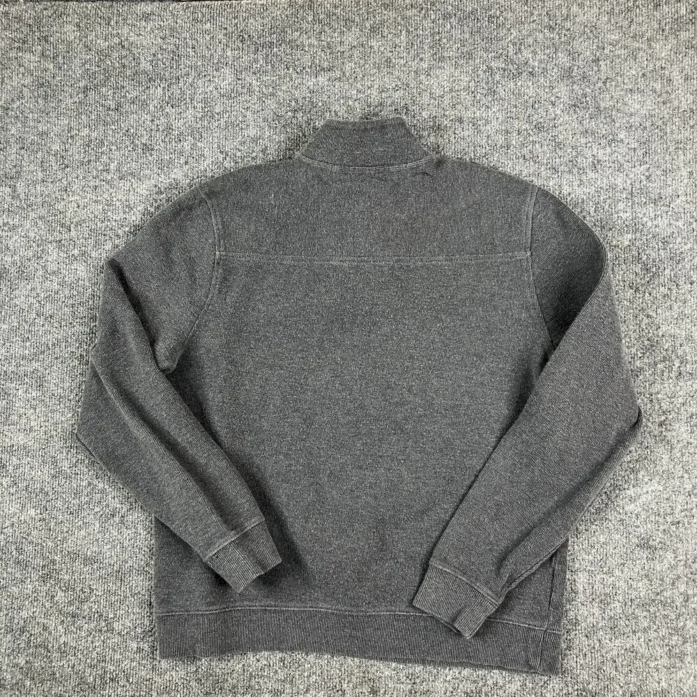 Tasso Elba Sweater Men's‎ Medium Gray Quarter Zip Knit Cotton Pullover Casual